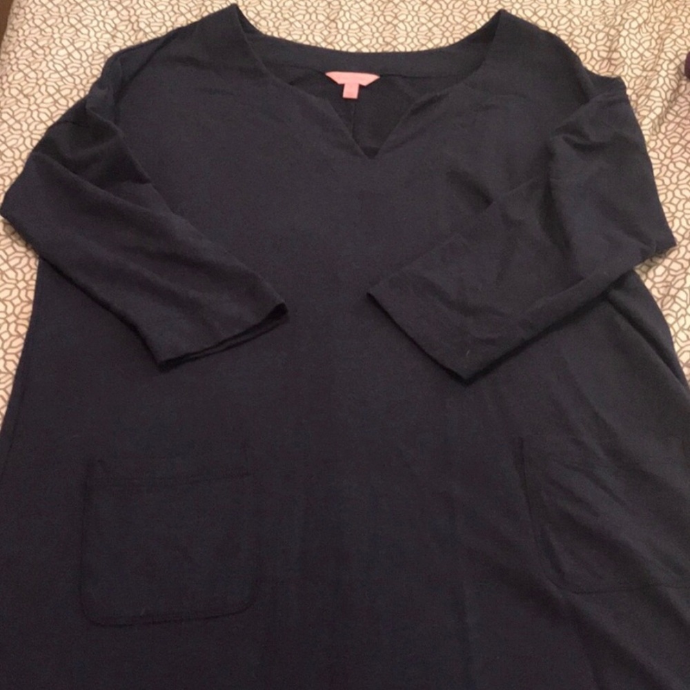 Lilly Pulitzer Joyce Dress- XL Navy Blue